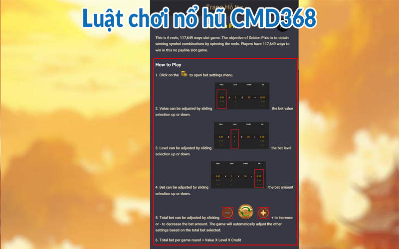 Nổ hũ trực tuyến CMD368 - Trải nghiệm săn hũ đỉnh cao 3 Luật chơi nổ hũ CMD368
